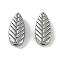 Brass Beads, Cadmium Free & Nickel Free & Lead Free, Leaf, Platinum, 7.5x3.5x2.5mm, Hole: 1mm