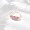 Natural Amethyst Beads with Solid Round Brass Beads and Eco-Friendly Copper Wire Rings, 8mm, US Size 9(18.9mm)