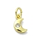 Moon Theme Brass Micro Pave Clear Cubic Zirconia Charms, with Jump Ring, Cadmium Free & Nickel Free & Lead Free, Real 18K Gold Plated, Moon, 10x5.5x2mm, Hole: 3mm