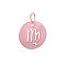 304 Stainless Steel Charms, Flat Round with Constellation/Zodiac Sign, Rose Gold, Virgo, 12x1mm, Hole: 3mm