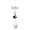 Teardrop Glass Hanging Suncatcher Pendant Decoration, Crystal Ceiling Chandelier Ball Prism Pendants, with Stainless Steel Findings, Bees, 350mm