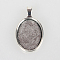 Vintage Tibetan Style Alloy Pendant Cabochon Settings, Cadmium Free & Lead Free, Plain Edge Bezel Cups, Antique Silver, Tray: 25x18mm, 36~36.5x21x2.7mm, Hole: 6x4mm, about 240~250pcs/1000g