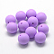 Food Grade Eco-Friendly Silicone Beads, Round, Medium Purple, 8~10mm, Hole: 1~2mm