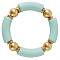 Fashionable Women's Chunky Curved Acrylic Tube Beads Stretch Bracelets, Pale Turquoise