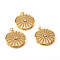 Brass Micro Pave Cubic Zirconia Pendants, with Jump Rings, Flat Round, Clear, Real 18K Gold Plated, 28x26x5.5mm, Hole: 3mm