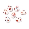 Handmade Lampwork Bumpy Beads, Column, White, 16x10.5~11mm, Hole: 1.4mm