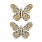 304 Stainless Steel Pendants, Ion Plating(IP), Butterfly Charms, Real Gold Plated & Stainless Steel Color, 21x26x5mm, Hole: 1.6mm