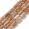 Natural Sunstone Beads Strands, with Seed Beads, Faceted, Column, 8.5~11x5.5~6.5mm, Hole: 1mm, about 14~15pcs/strand, 7.48''(19cm)