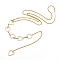 304 Stainless Steel Body Chain Belt, Women's Belly Waist Chain, Textured Heart, Golden, 15.28 inch(38.8cm)