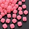 Imitation Jelly Acrylic Beads, Square, Hot Pink, 8x8x5.5mm, Hole: 2.5mm, about 1800pcs/500g