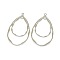Alloy  2-Loop Link Pendants, Long-Lasting Plated, teardrop, Platinum, 49.5x30x1mm, Hole: 1.6mm