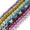 Transparent Glass Beads Strands, Oval, Mixed Color, 11x8x5.5mm, Hole: 1mm, about 32pcs/strand, 13.78 inch(35cm)