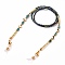 Eyeglasses Chains, Neck Strap for Eyeglasses, with Glass Seed Beads, Gemstones Beads, Alloy & Brass Beads, 304 Stainless Steel Lobster Claw Clasps and Rubber Loop Ends, Black, 28.54 inch(72.5cm)