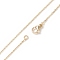 Brass Chain Necklaces, Cross/Rolo Chain, with Lobster Claw Clasps, Real 18K Gold Plated, 17.7 inch(45cm)