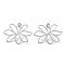 Non-Tarnish 304 Stainless Steel Stud Earrings, Hollow Flower, Stainless Steel Color, 29.6x37.5mm
