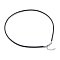 Braided Waxed Polyester Cord Necklaces Making, with 304 Stainless Steel Lobster Claw Clasps, Stainless Steel Color, Black, 18-3/4 inch(47.5cm)