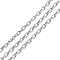 304 Stainless Steel Cable Chains, Unwelded, Rectangle, with Spool, Stainless Steel Color, 3x2.5x1mm