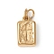 304 Stainless Steel Pendants, with Two Jump Rings, Cuboid with Cross, Golden, 27x16x10mm, Jump Ring: 10x1.5mm, Inner Diameter: 7mm