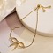 Brass Micro Pave Cubic Zirconia Silder Bracelets for Women, Bowknot, Real 18K Gold Plated, 10-1/2 inch(26.8cm), Bowknot: 18.5x31.5mm