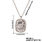 Brass Micro Pave Clear Cubic Zirconia Evil Eye Tarot Pendant Necklaces, Delicate for Daily Wear, Platinum, 15.75 inch(40cm)