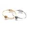 304 Stainless Steel Bangles, with Rhinestone and Resin, Flat Round with Tree of Life, Mixed Color, 2-1/4 inchx2 inch(5.8x5cm)
