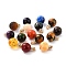 Resin Pendants, Mixed Style, with Golden Crown Alloy Loops and Glass Rhinestone, Round, Mixed Color, 34x29.5mm, Hole: 4.5x3mm