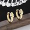 Brass Cubic Zirconia Hoop Earrings, Snake, Real 18K Gold Plated, 13x4.5x10.5mm