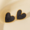 Fashionable 304 Stainless Steel Heart Stud Earrings, Golden, 18x18mm