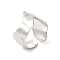 Non-Tarnish 304 Stainless Steel Wave Open Cuff Ring for Women, Stainless Steel Color, Inner Diameter: US Size 6(16.5mm)