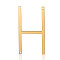 201 Stainless Steel Links connectors, Letter, Golden, Letter.H, 37x20x1mm, Hole: 1mm