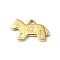 304 Stainless Steel Pendants, Horse Charm, Real 14K Gold Plated, 10.5x18.5x2mm, Hole: 1.5mm