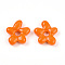 Handmade Lampwork Beads, Flower, Dark Orange, 18~18.5x17~17.5x4~5mm, Hole: 3~4mm