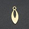 201 Stainless Steel Open Back Bezel Pendants, Horse Eye, Laser Cut, Golden, 14.5x6x1mm, Hole: 1.6mm