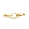 Horse Eye Rack Plating Brass Fold Over Clasps, Long-lasting Plated, Lead Free & Cadmium Free, Real 18K Gold Plated, 32mm, Hole: 3mm