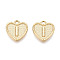 Alloy Pendants, Cadmium Free & Nickel Free & Lead Free, Heart with Letter, Real 18K Gold Plated, Letter.I, 16x15x2mm, Hole: 2mm