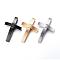 304 Stainless Steel Pendants, Cross, Mixed Color, 40x26.7x7mm, Hole: 9x3.5mm