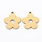 Ion Plating(IP) 201 Stainless Steel Pendants, Cut, Flower, Golden, 19x17.5x1mm, Hole: 1.6mm