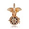 Golden Plated Brass Hollow Round Cage Pendants, with No Hole Spray Painted Brass Beads, DarkSlate Blue, 38x31x20mm, Hole: 3x8mm