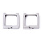 Non-Tarnish 304 Stainless Steel Huggie Hoop Earrings, Square, Stainless Steel Color, 14x14x3mm, Pin: 0.8mm