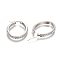 201 Stainless Steel Hoop Earrings, with Polymer Clay Rhinestone, Oval, Crystal, Stainless Steel Color, 32.5x24.5x3.5mm, Pin: 1mm