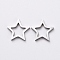 Non-Tarnish 304 Stainless Steel Linking Rings for Jewelry Making, Manual Polishing, Star, Stainless Steel Color, 10x10x1mm, Inner Diameter: 6x6mm