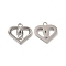 Non-Tarnish 304 Stainless Steel Pendants, Heart Charm, Stainless Steel Color, 15x16x2.5mm, Hole: 1.6mm