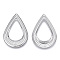 Non-Tarnish 304 Stainless Steel Pendants, Teardrop Charm, Stainless Steel Color, 49x33x2mm, Hole: 1.5mm