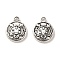 Tibetan Style Alloy Charmss, Cadmium Free & Lead Free, Flat Round with Dragon, Antique Silver, 13x10.5x2mm, Hole: 1.6mm, about 1123pcs/1000g