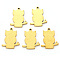 PVD Vacuum Plating 201 Stainless Steel Pendants, Laser Cut, Blank Stamping Tag, Owl, Real 18K Gold Plated, 17x14x1mm, Hole: 1.5mm