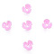 Resin Imitation Pearl Bead Caps, 3-Petal, Flower, Pearl Pink, 6x6x3mm, Hole: 1mm