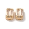 Brass Micro Pave Clear Cubic Zirconia Beads, Cadmium Free & Nickel Free & Lead Free, Rectangle, Real 18K Gold Plated, 7x5x4.5mm, Hole: 1x2mm