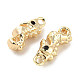 Латунные микро-паве черные кубические циркониевые подвески KK-C054-25G-2