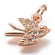 Латунные микропаве прозрачные кубические циркониевые подвески ZIRC-C020-48RG-1