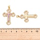 Латунные микропаве прозрачные подвески с фианитом KK-S048-10G-3
